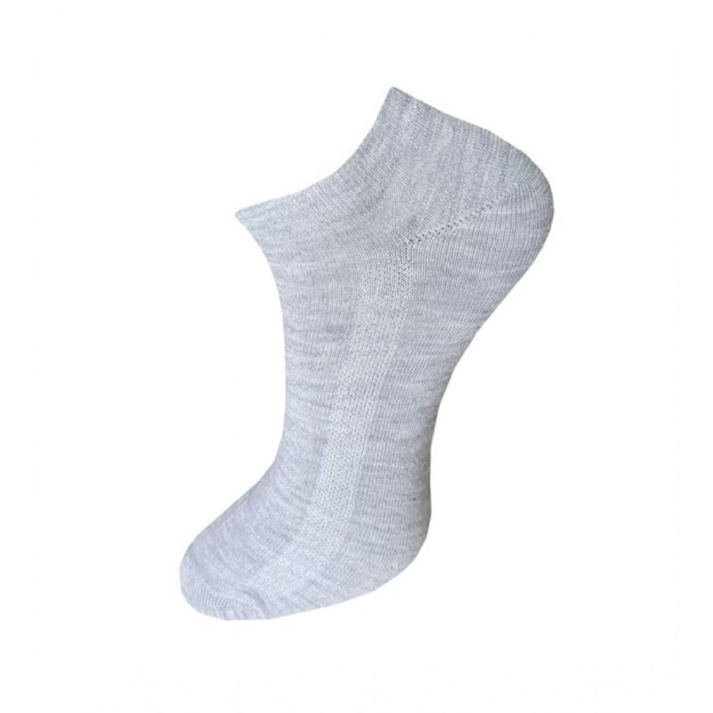 3_Pair Set Unisex Casual Cotton Solid Ankle Length Socks (Multicolor)