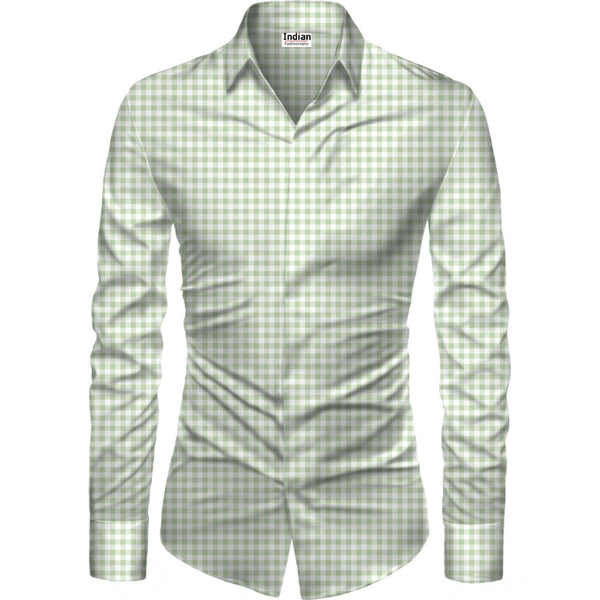 Men's Casual Floral Printed Cotton Blend Unstitched Shirt Fabric 1.6 Mtrs (Green)