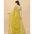 Women's Silk Blend Embellished Saree With Unstitched Blouse 5.5Mtr (Mustard)
