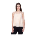 Women's Polyester Solid Shoulder Straps Regular Top (Beige)