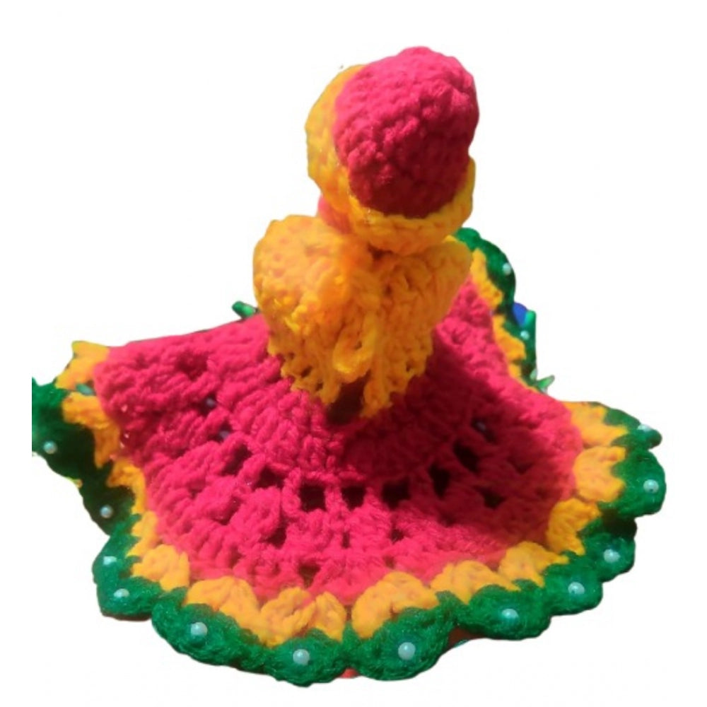 Laddu Gopal Tharad Dress Size: 0 To 6 (Red-Yellow-Green)