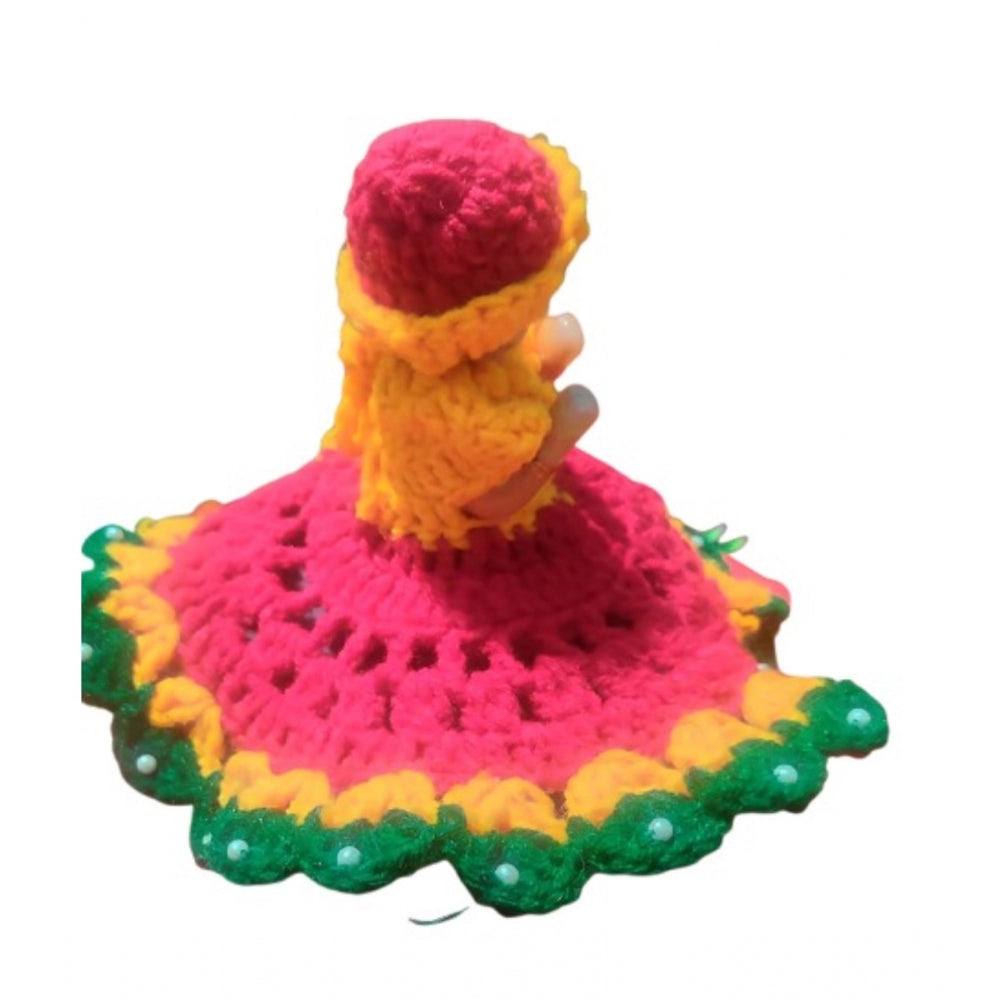 Laddu Gopal Tharad Dress Size: 0 To 6 (Red-Yellow-Green)