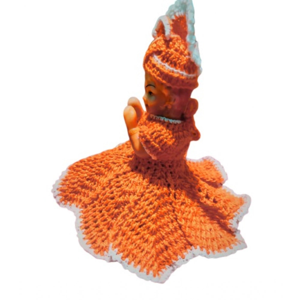 Laddu Gopal Tharad Dress Size: 0 To 6 (Orange)