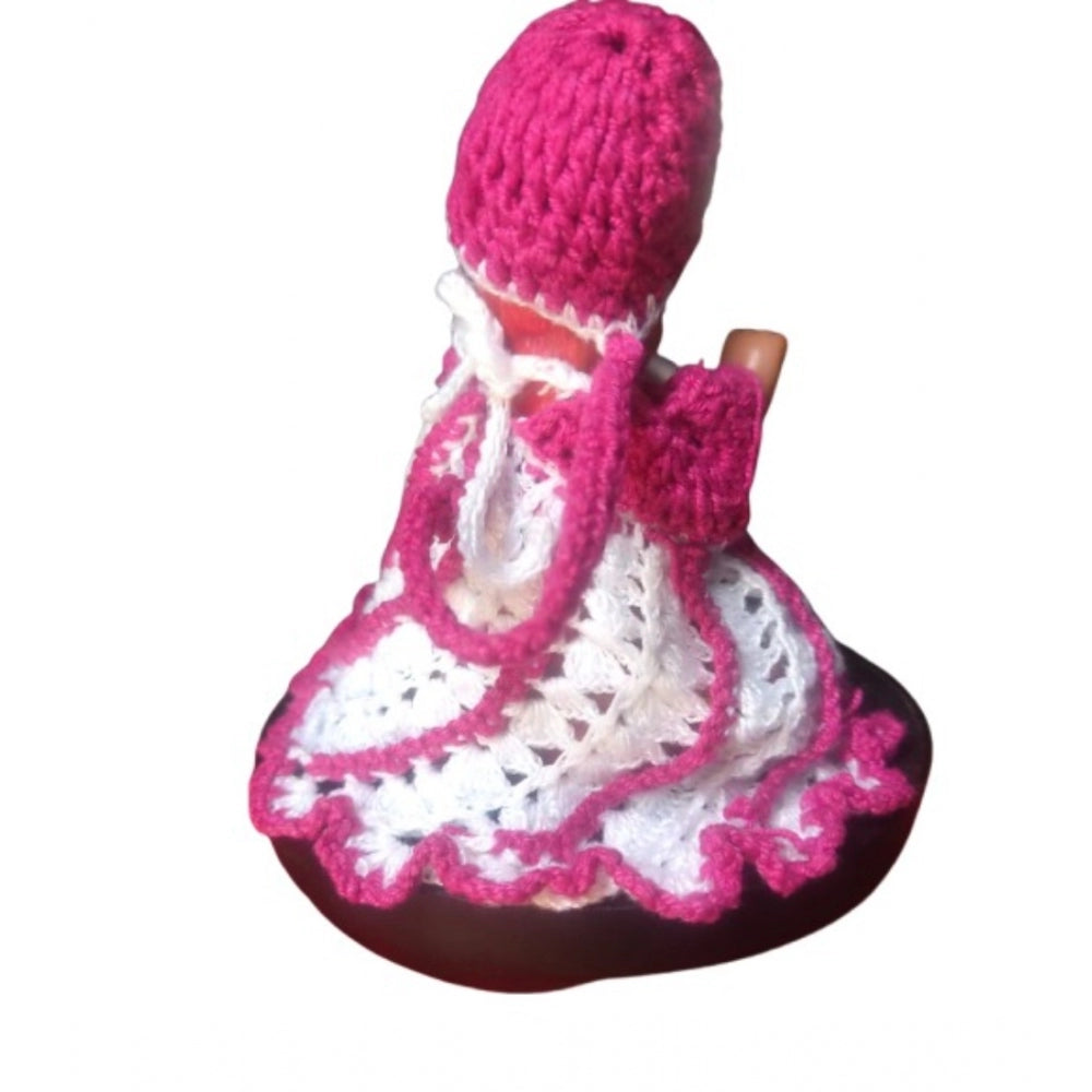 Laddu Gopal Tharad Dress Size: 0 To 6 (Pink-White)