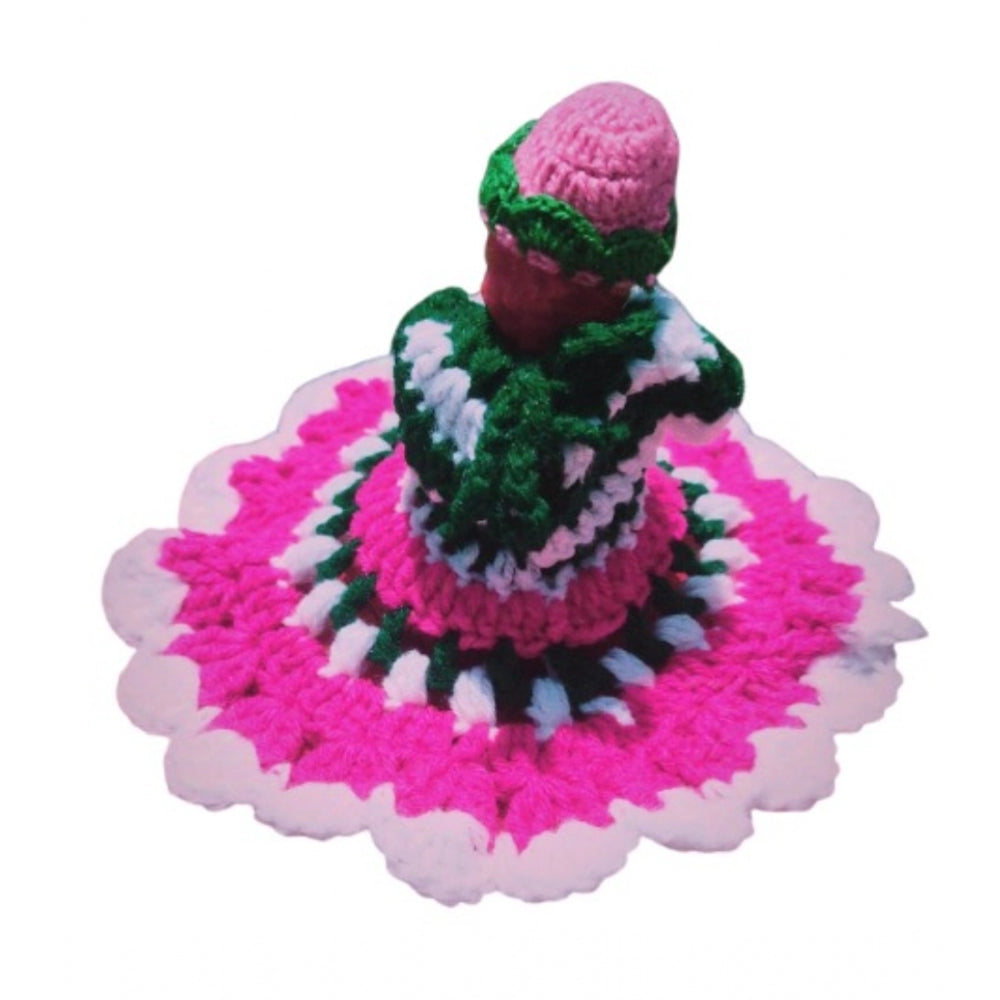 Laddu Gopal Tharad Dress Size: 0 To 6 (Pink-Green)