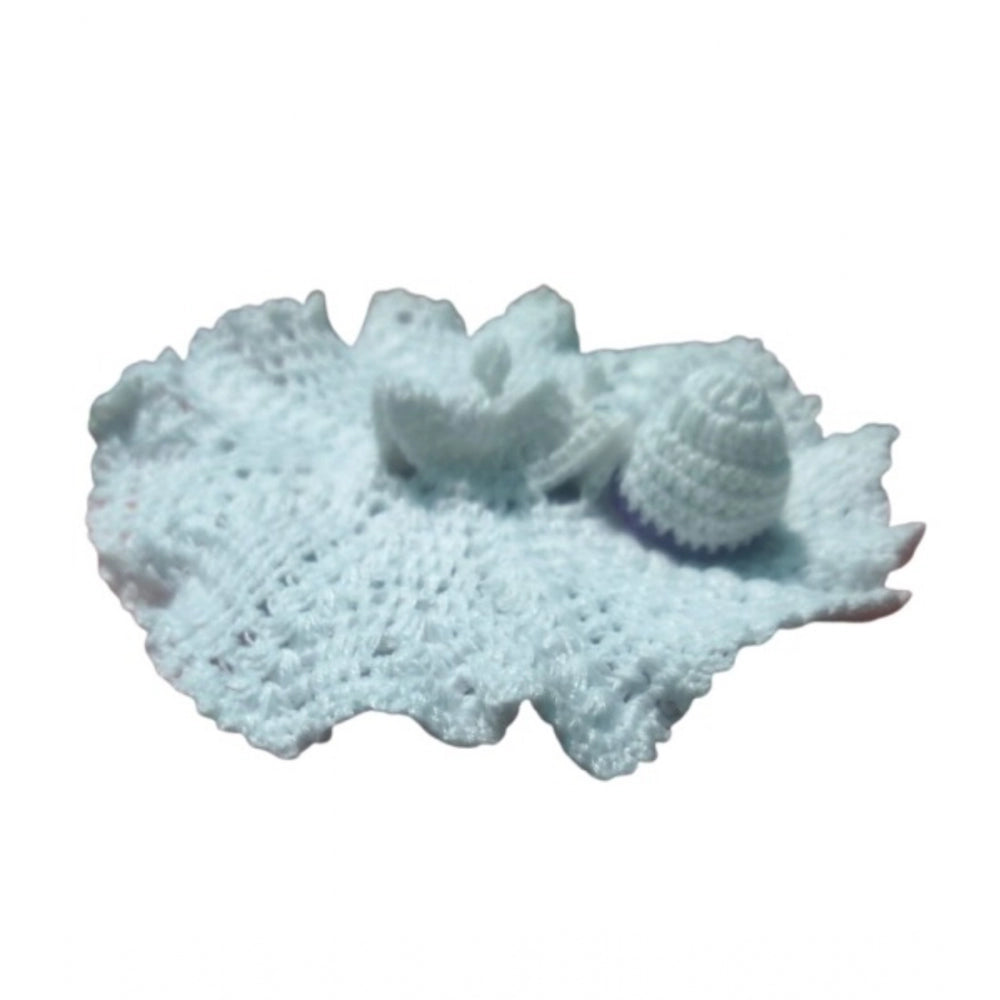Laddu Gopal Tharad Dress Size: 0 To 6 (White-Lavender)
