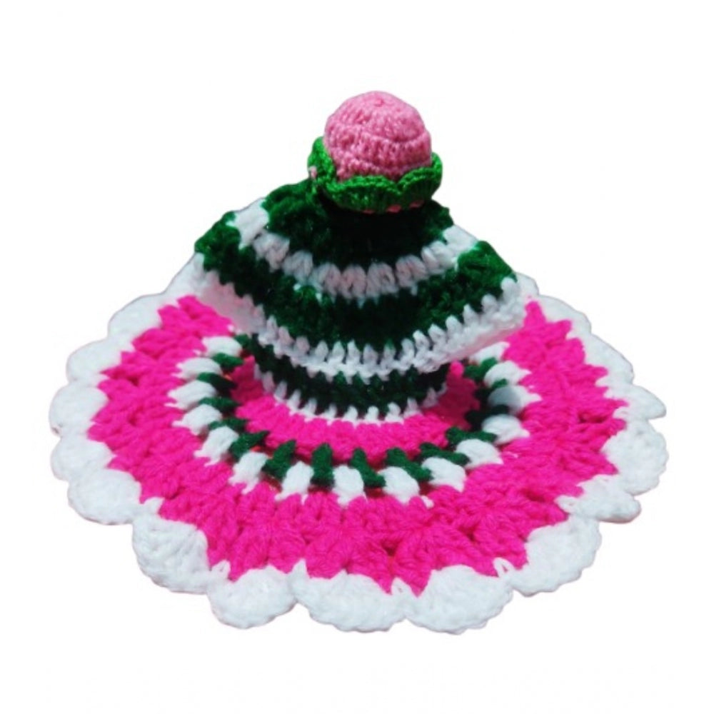 Laddu Gopal Tharad Dress Size: 0 To 6 (Pink-Green)