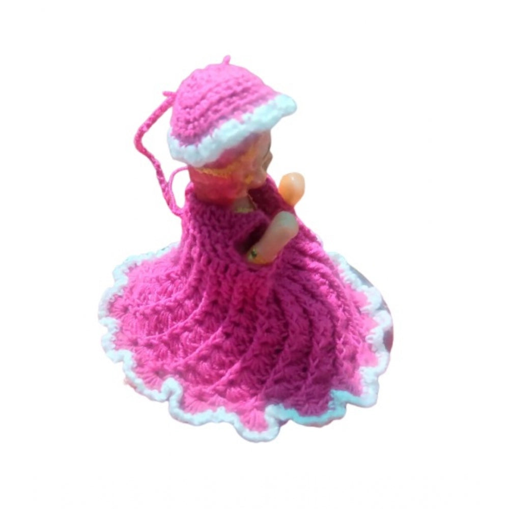 Laddu Gopal Tharad Dress Size: 0 To 6 (Magenta)