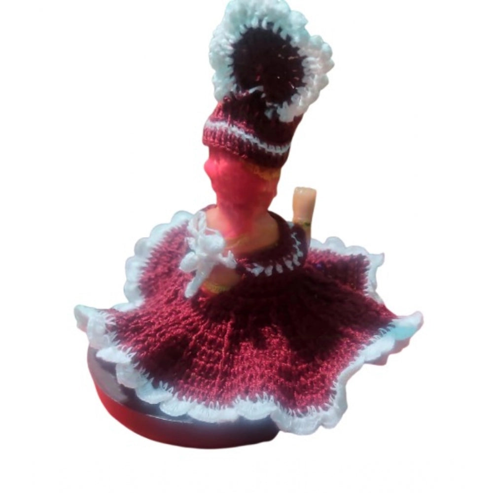 Laddu Gopal Tharad Dress Size: 0 To 6 (Maroon)