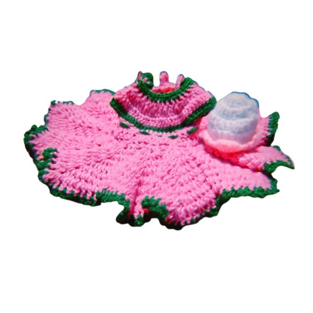 Laddu Gopal Tharad Dress Size: 0 To 6 (Light Pink)