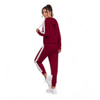 Women's Knitting stretchable Solid Hooded Neck Full Sleeve Track Suit (Maroon)