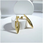 Women's brassNew Gold Tone Polish Mini Office Earrings (Gold Plated)