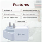 VOXEL 25 Watt ' C ' Port PD Charger AB Plastic (White)