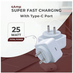 VOXEL 25 Watt ' C ' Port PD Charger AB Plastic (White)