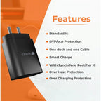 VOXEL 100 Watt ' C ' Port PD Fast Charger AB Plastic (Black)