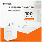 VOXEL 100 Watt ' C ' Port PD Fast Charger AB Plastic (White)