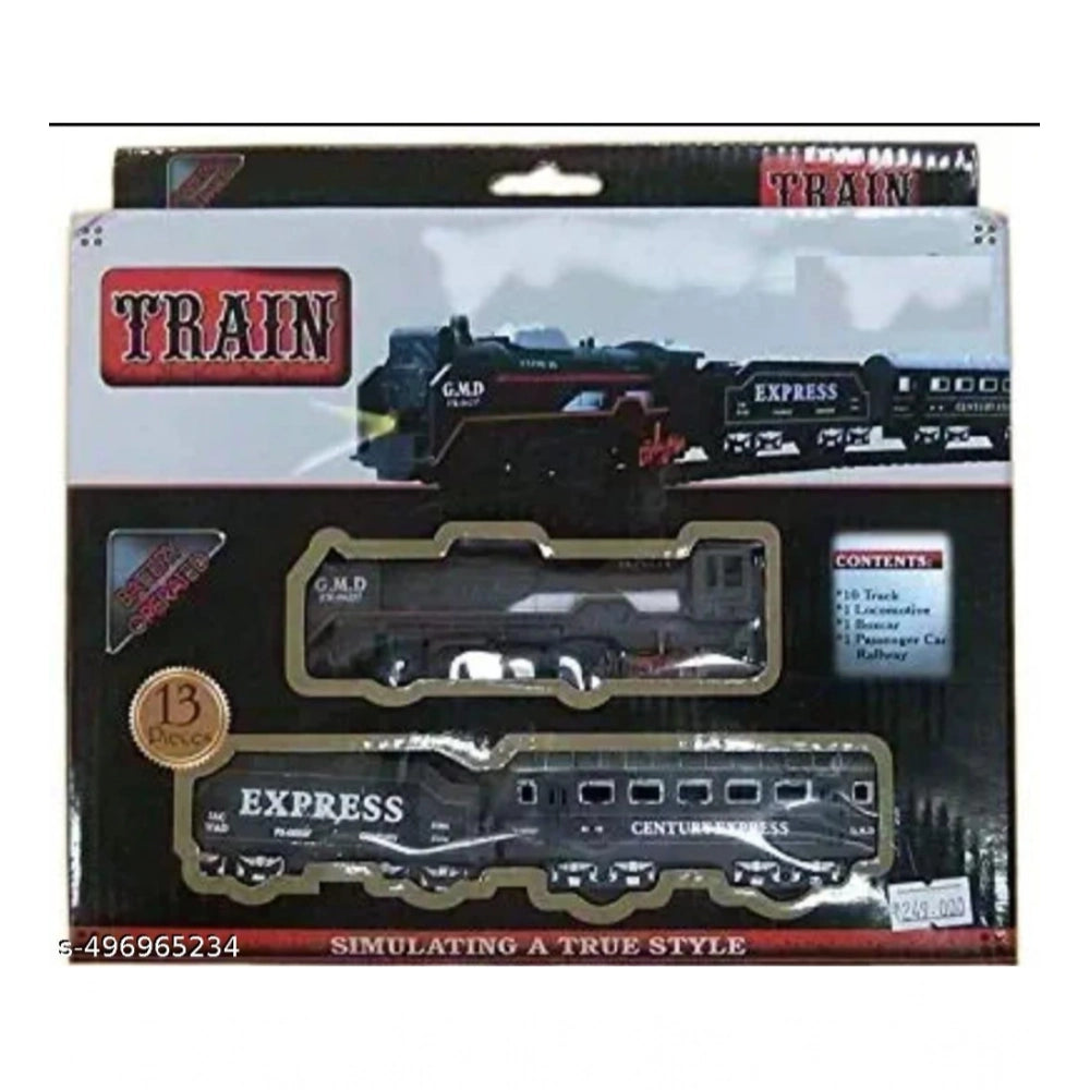 Plastic Amazing Musical Classic Toy Train 13Pcs Toy Set (Multicolor)