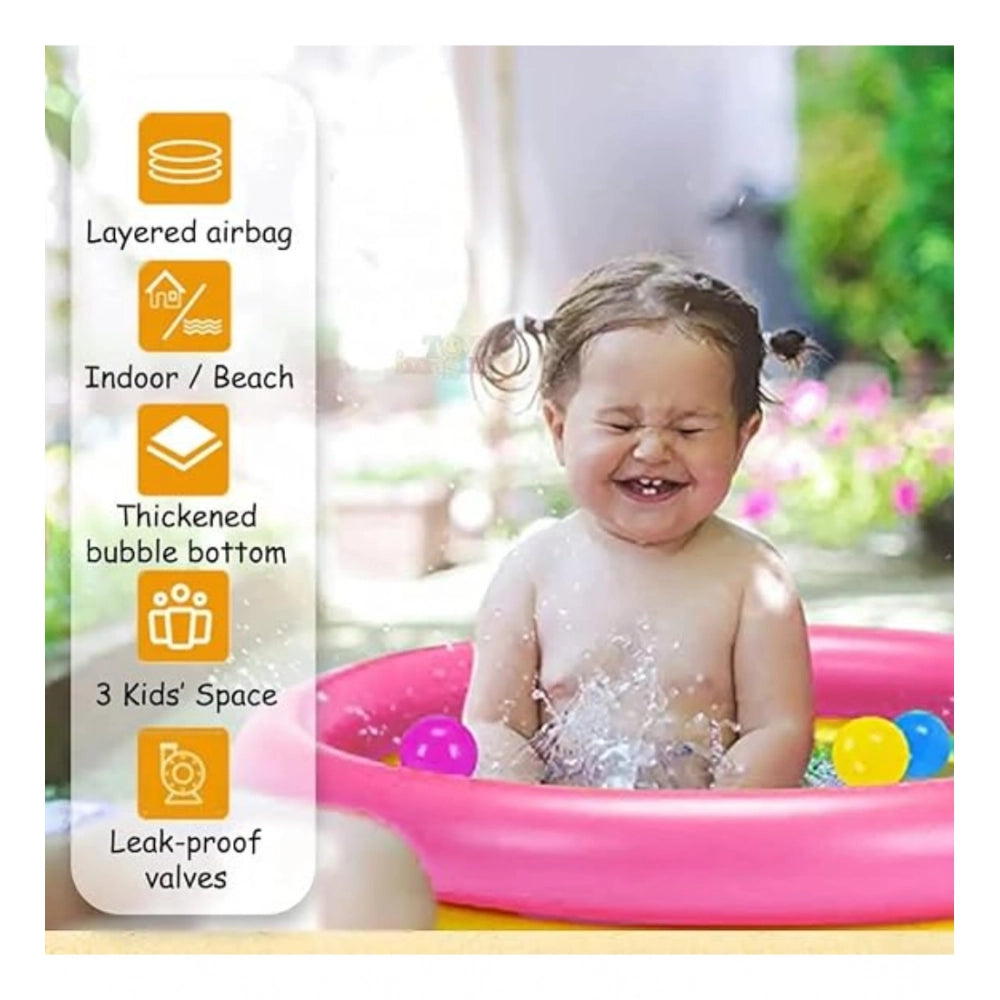 Plastic Bath Tub With Pump 2 Ft Round For Kids (Multicolor )