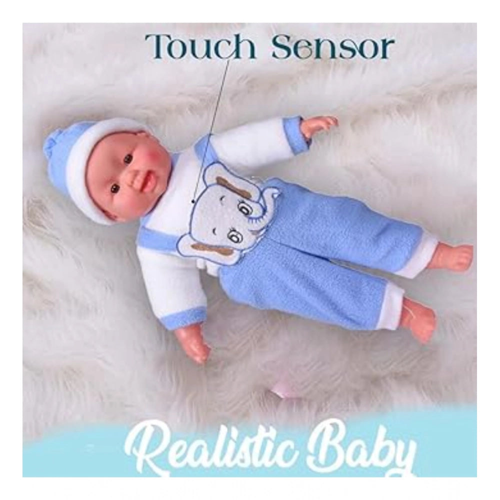 Plastic Happy Baby Laughing Musical Boy Doll With Touch Sensors - Sound Ideal Gift For Kids (Multicolor )