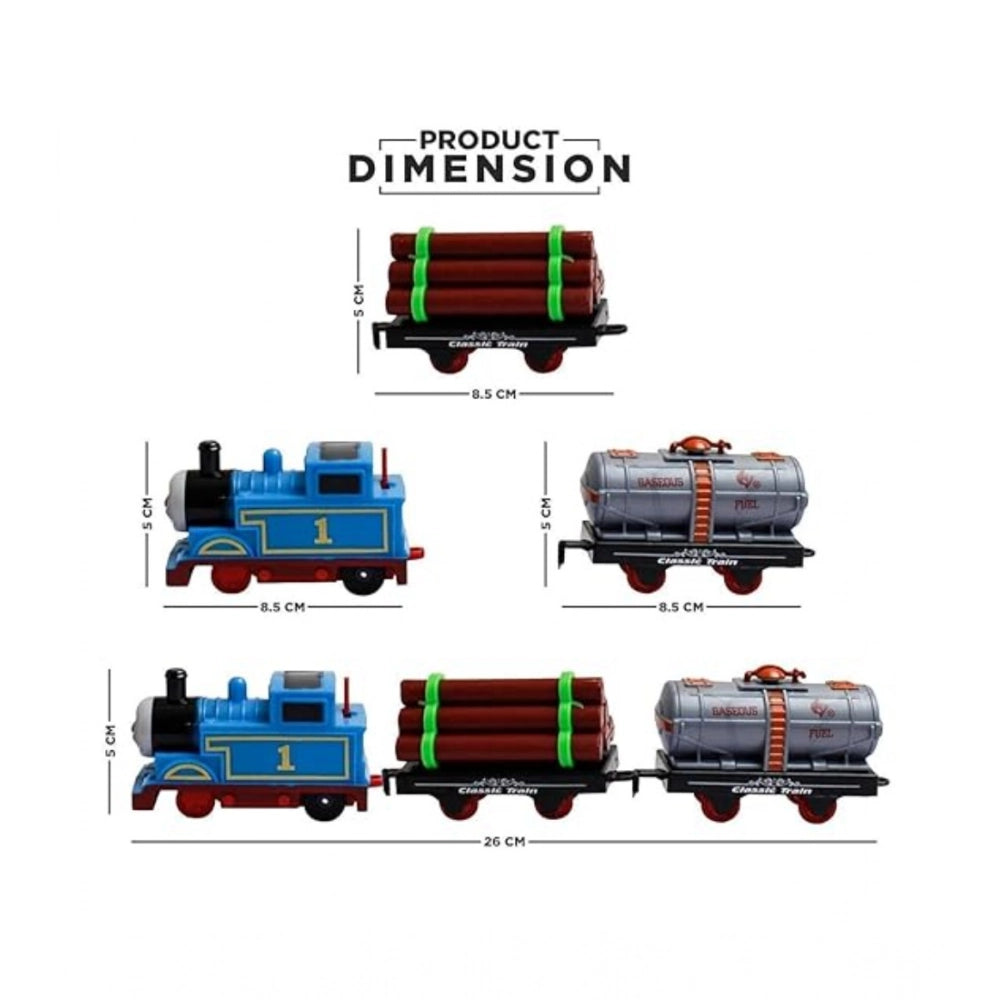 Plastic Thomas Express Train 11Pcs Toy Set With Tracks (Multicolor)