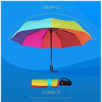 Metal Portable Auto Travel Umbrella (Rainbow)