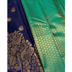 Women's Silk Printed Saree With Unstitched Blouse 5.5Mtr (Royal Blue)