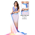 Women's Small Lace Georgette Solid Ready-to-Wear Saree With Unstitched Blouse 5.5 Mtr (Multicolor)