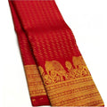 Women's Silk Printed Saree With Unstitched Blouse 5.5Mtr (Red)
