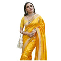 Women's Silk Printed Saree With Unstitched Blouse 5.5Mtr (Yellow)