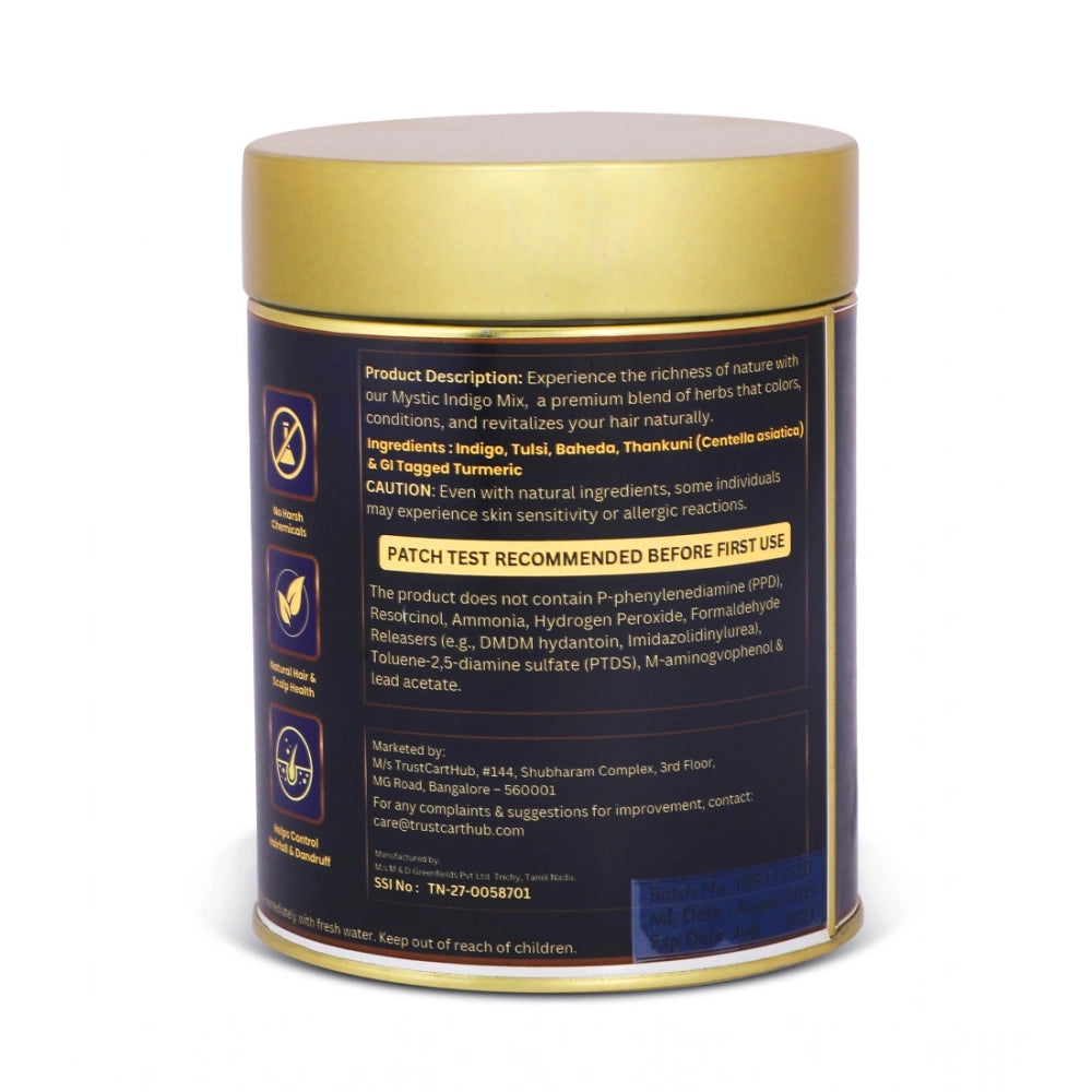 Women's Vixa Naturals Indigo Mix Hair Color | Henna Powder for Hair | Natural Black Herbal Hair Dye | Organic Mehndi with Indigo, Tulsi, Baheda &amp; Thankuni | 25g x 8