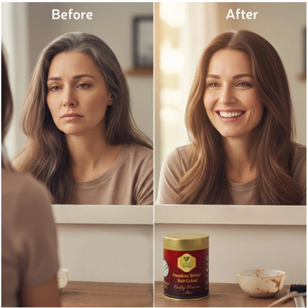 Women's Vixa Naturals Dark Brown Mix Hair Color | Henna Powder for Hair | Natural Black Herbal Hair Dye | Organic Mehndi with Indigo, Tulsi, Baheda &amp; Thankuni | 25g x 8