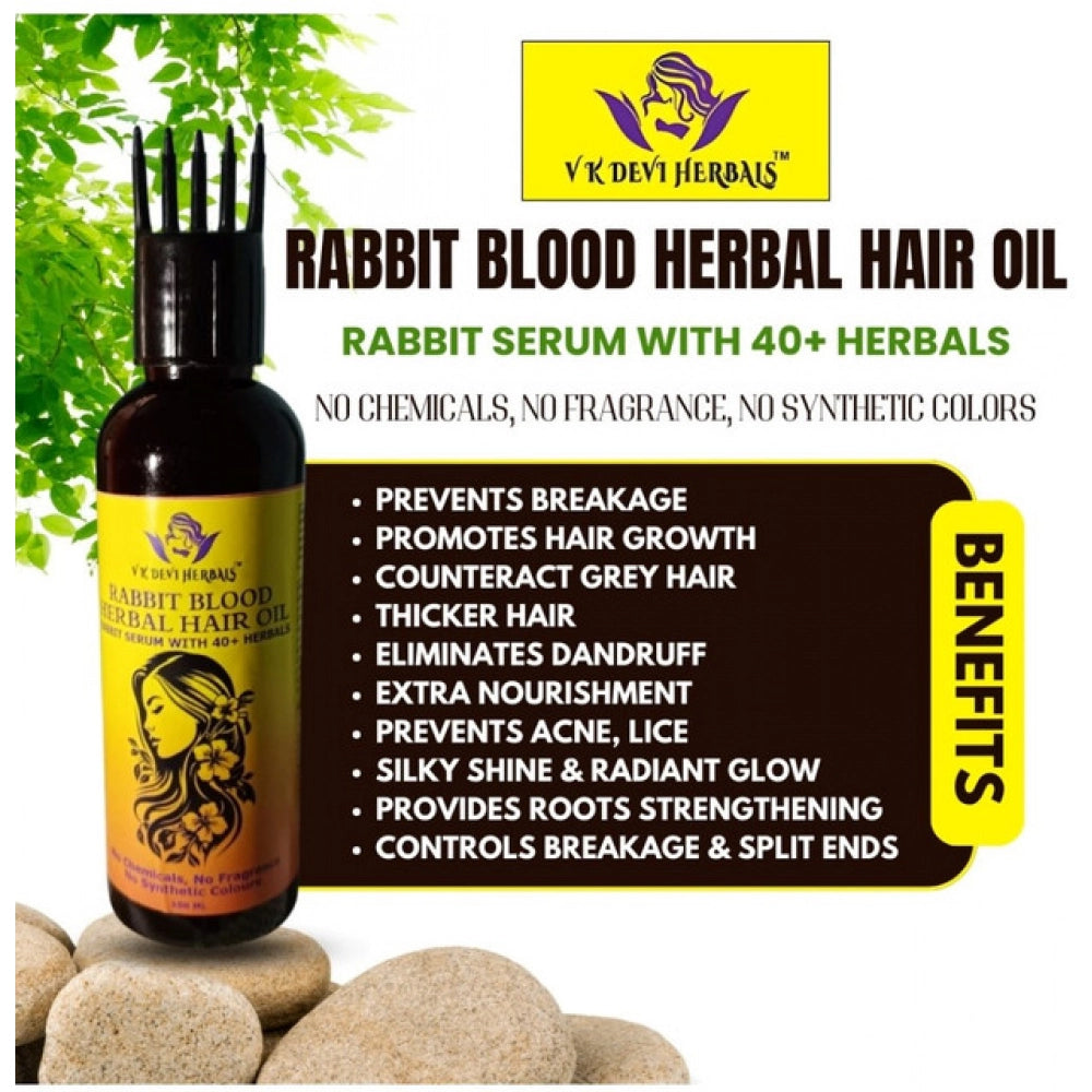 Devi Herbels Rabbit Blood Herbal 100 ML Hair Oil - Men's And Women's Hair Growth Oil