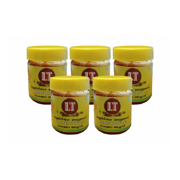 Pack of_5 100GM LT Lemon Pickle Traditional Digestive Side Dish (Red)