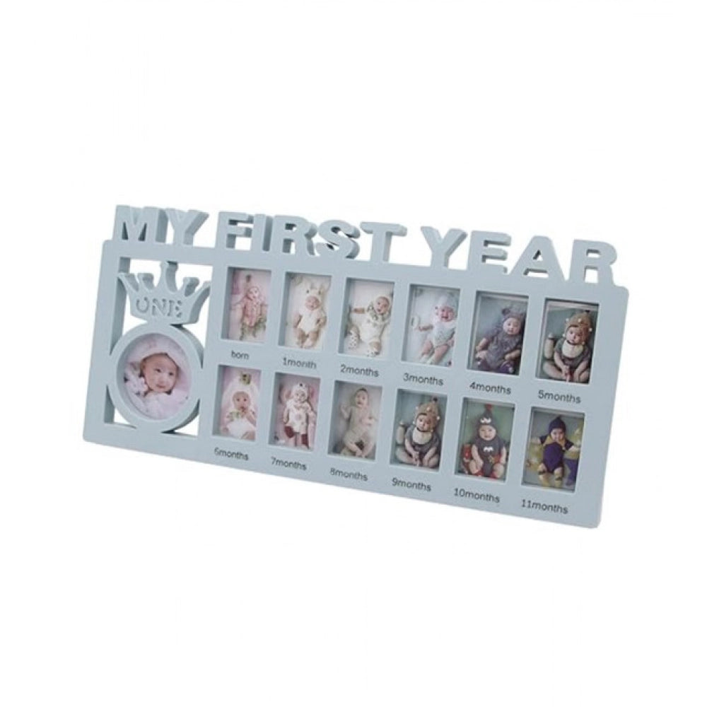 Acrylic Newborn Baby First Year Photo Frame (Multicolor)
