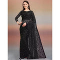 Women's Net Self Design Saree With Unstitched Blouse 5.5Mtr  (Black)