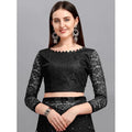 Women's Net Self Design Saree With Unstitched Blouse 5.5Mtr  (Black)