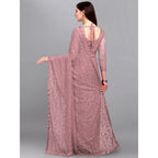 Women's Net Self Design Saree With Unstitched Blouse 5.5Mtr  (Light Brown)