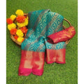 Women's Brasso Printed Saree With Unstitched Blouse 5.5Mtr (RAMA)