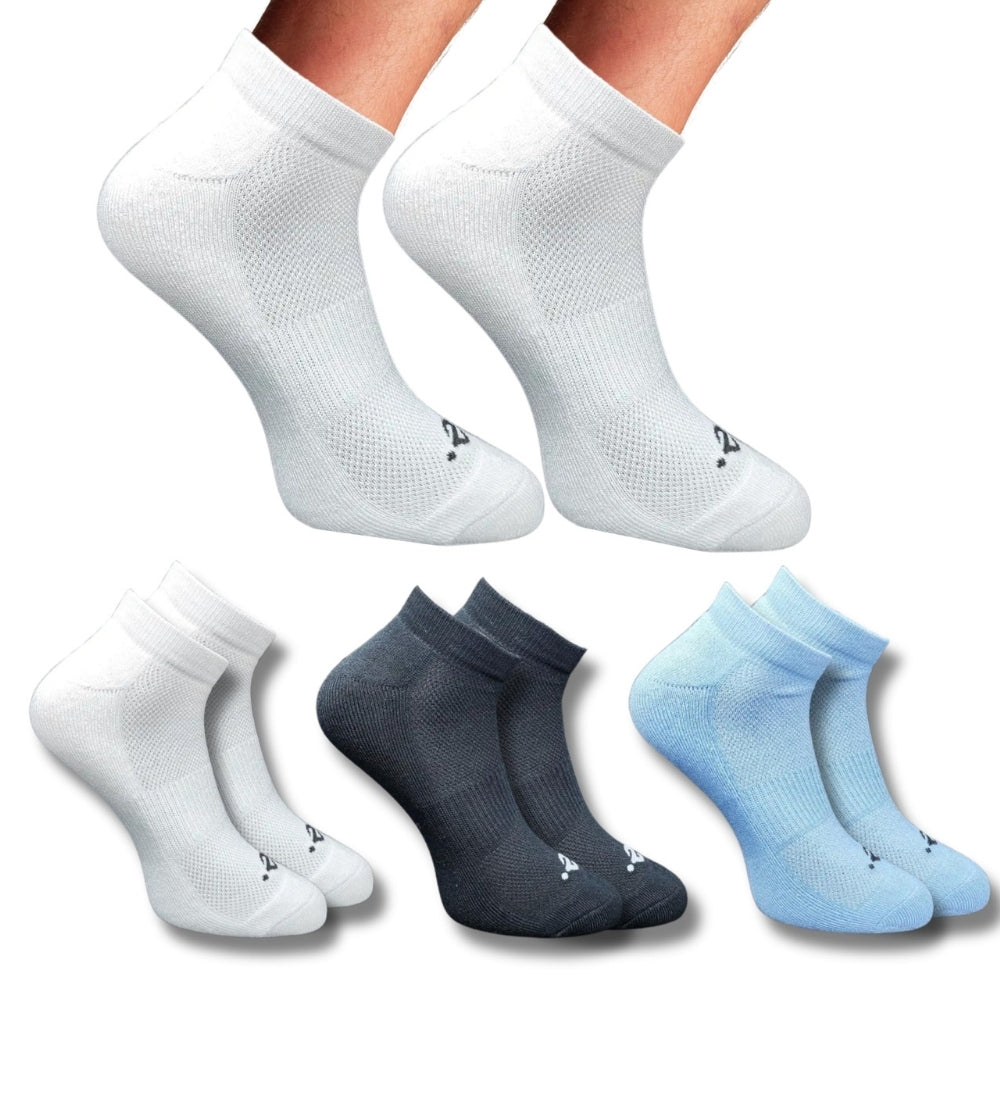 Pack of 3 Unisex Bamboo Blend Solid Low Cut Socks (Multicolor)