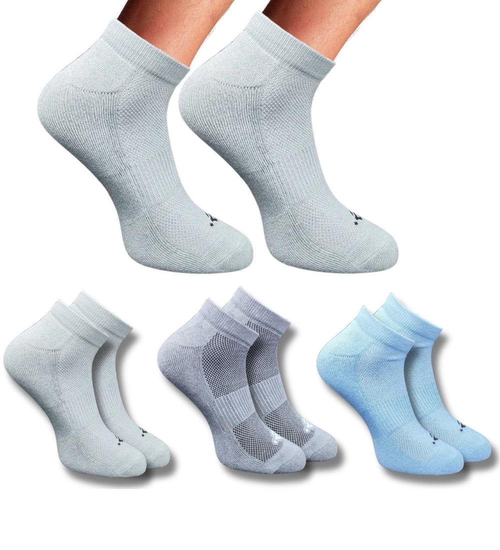 Pack of 3 Unisex Bamboo Blend Solid Low Cut Socks (Multicolor)