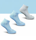 Pack of 3 Unisex Bamboo Blend Solid Low Cut Socks (Sky Blue, Light Grey)