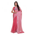 Women's Jimmy choo Embellished Bollywood Saree With Unstitched Blouse 5.5Mtr (Pink)