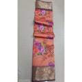 Women's Digital Dolla Silk Printed Saree With Unstitched Blouse 5.5Mtr (Orange)