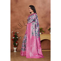 Women's Banarasi Silk Jaquard Woven Saree With Unstitched Blouse 5.5Mtr (Pink)