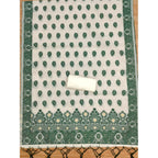 Women's Banarasi Silk Printed Unstitched Salwar Suit Material With Dupatta (Bottle Green, 3Mtrs)