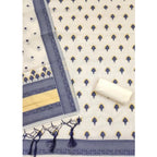 Women's Banarasi Silk Printed Unstitched Salwar Suit Material With Dupatta (Navy Blue, 3Mtrs)
