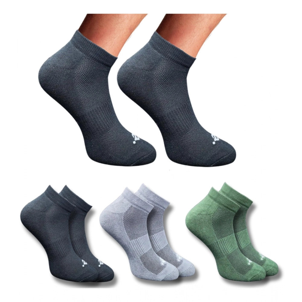 3_Pair Set Unisex Casual Cotton Printed Low Cut Socks (Multicolor)