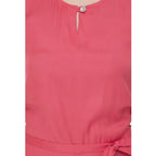 Women's Casual Crepe Sleeveless Jump Suit (Pink)