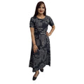 Women's Casual Crepe Half Sleeves Dress (Black)