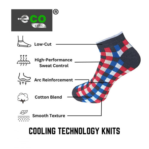 3_Pair Set Unisex Casual Cotton Printed Low Cut Socks (Multicolor)